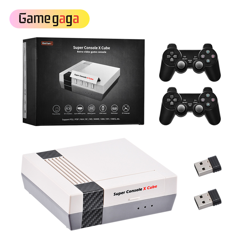 Super shops Console X Retro Game System, 2 Wireless PS Controllers, 128 GB SD Card